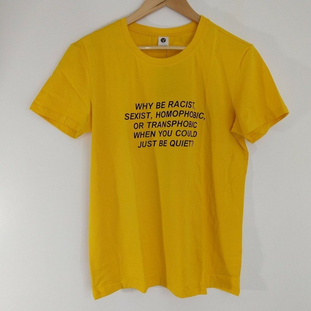 Just Be Quiet T-shirt Mustard Yellow Junior Large